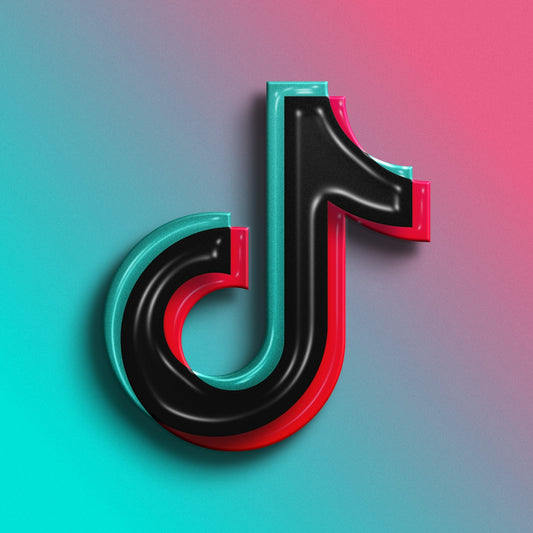 A black and red letter j on a blue and pink background